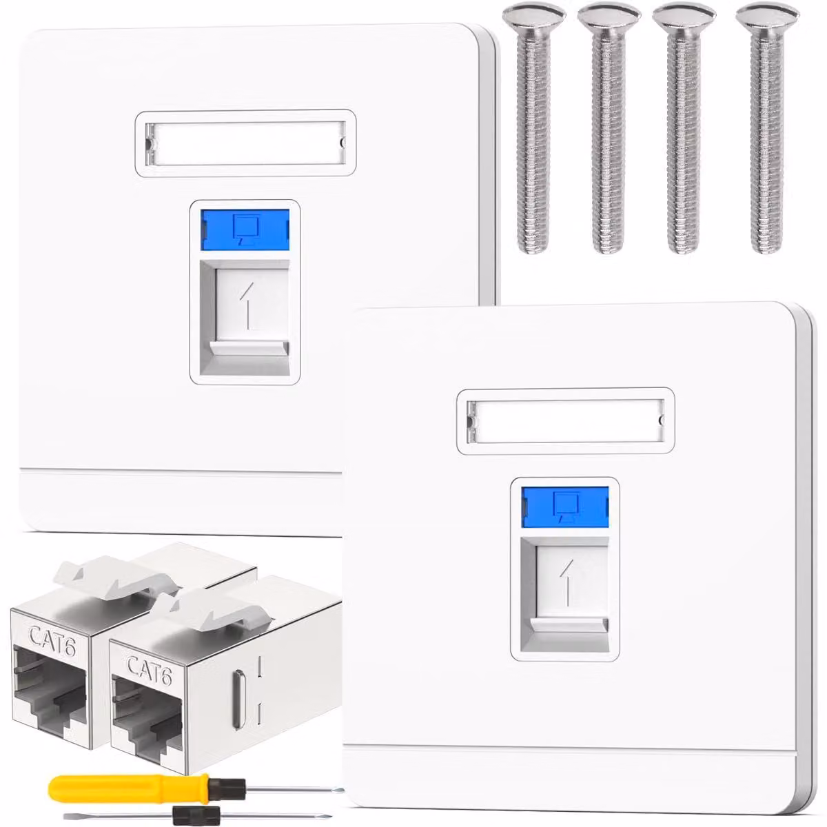 Piastra di copertura RJ45 Ethernet, cavo LAN, presa a muro, connessione di rete Gigabit CAT6