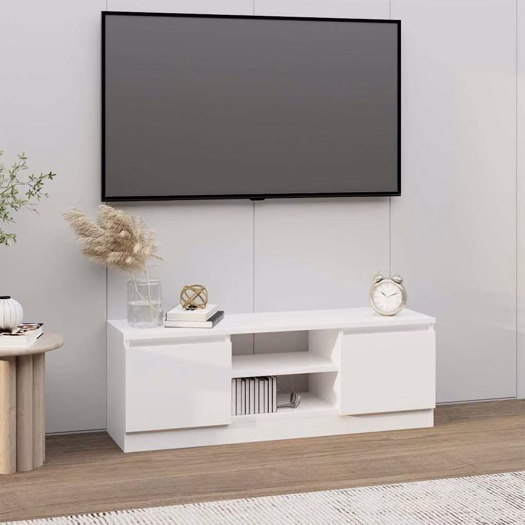 Mobile Porta TV vidaXL con Anta Bianco Moderno L: 102 cm, P: 30 cm, H: 36 cm