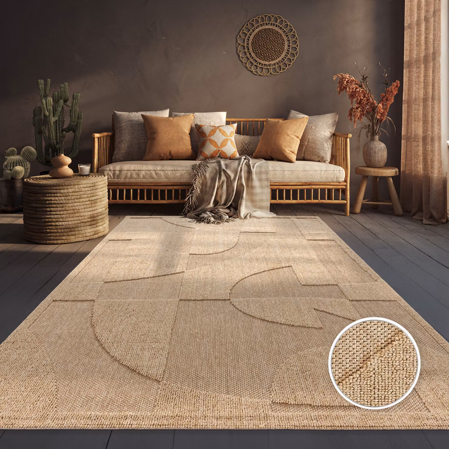Tappeto Bali beige per interni ed esterni con effetto alto-basso, L: 280 cm, P: 200 cm – 2