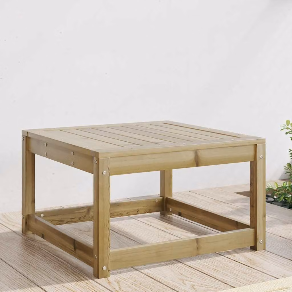 vidaXL Poggiapiedi da Giardino in Legno di Pino Trattato, Colore Marrone, L: 63,5 cm, P: 38,0 cm, H: 38,0 cm