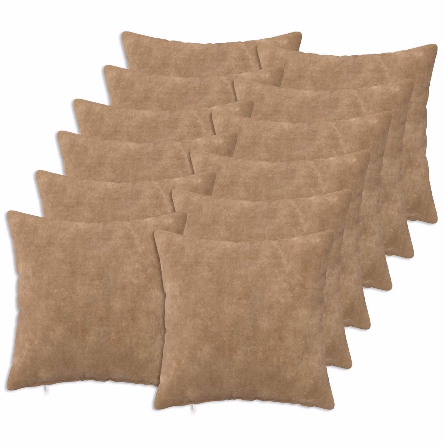 Set di 12 federe vidaXL HEERLEN in microfibra fleece, colore tortora, 45 x 45 cm