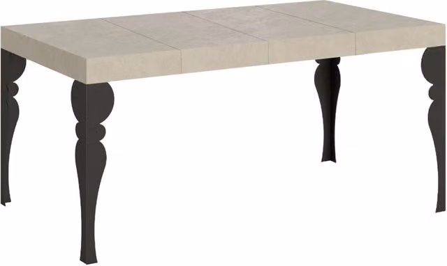 Tavolo allungabile Paxor Premium cashmere con gambe antracite L/P/H: 140 x 90 x 77 cm, estensibile fino a 244 cm – 1