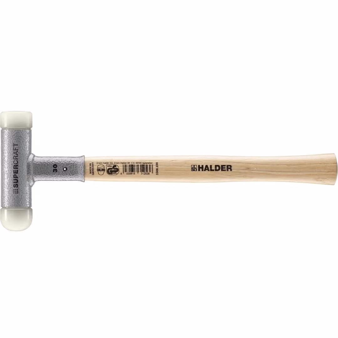 Martello da scalpellino SUPERCRAFT 30 mm con testa smussata, antirimbalzo HALDER | 4030618312536
