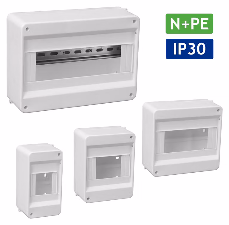 Quadro di distribuzione piccolo Montaggio in superficie di 4 moduli con terminale N+PE Scatola portafusibili Scatola di distribuzione