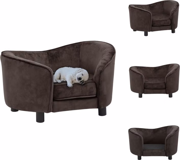 vidaXL Divano per cani marrone 69x49x40 cm in peluche - Letti per cani