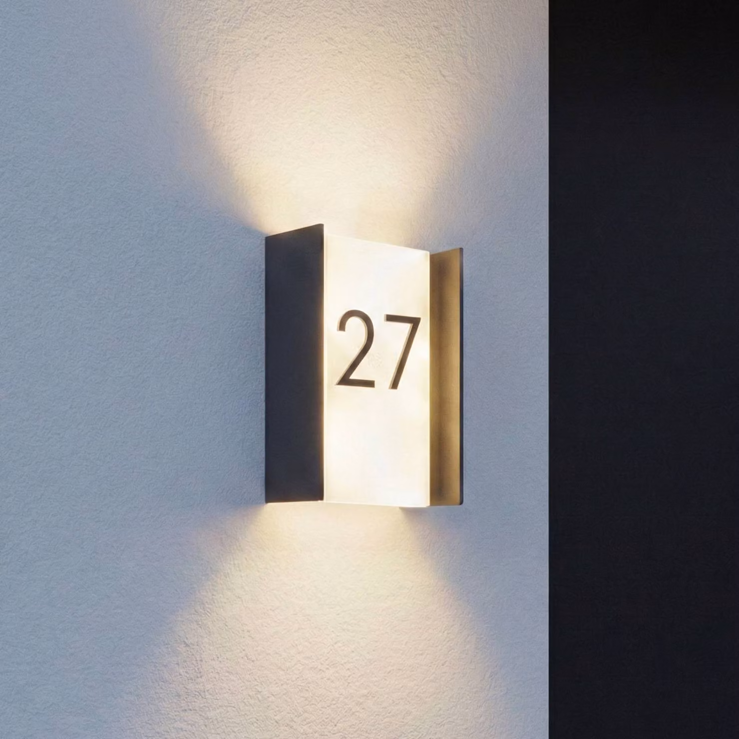 Lindby Applique da esterni LED Selqa, numero civico, antracite, IP65 Selqa, Nero, Metallo, Moderno, Applique da esterni