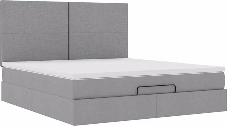 Struttura Letto Pouf con Materasso 160x200 cm in Tessuto