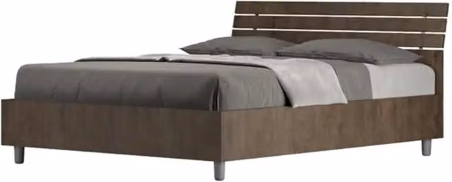 Letto matrimoniale francese senza rete 140x190 testata inclinata con doghe noce Ankel