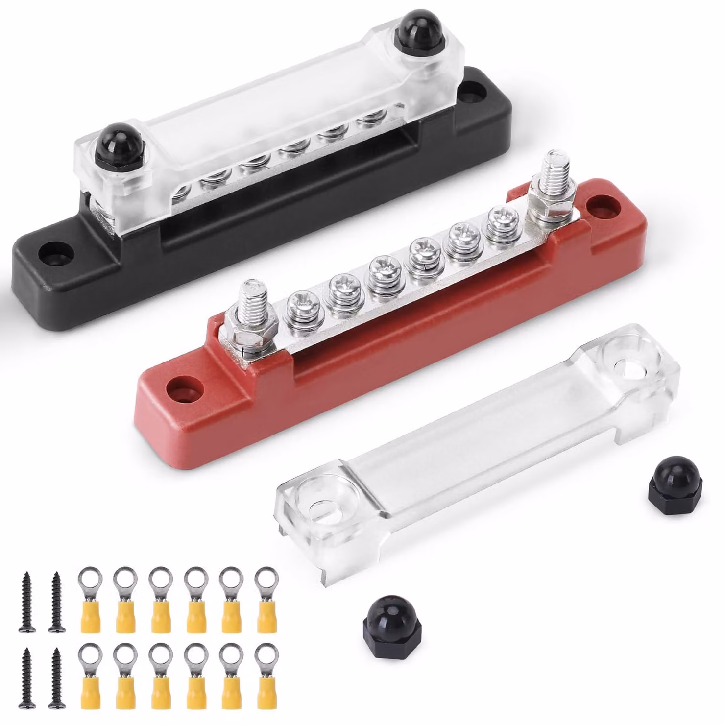 2 barre di collegamento, 12-48 V DC, blocco di distribuzione