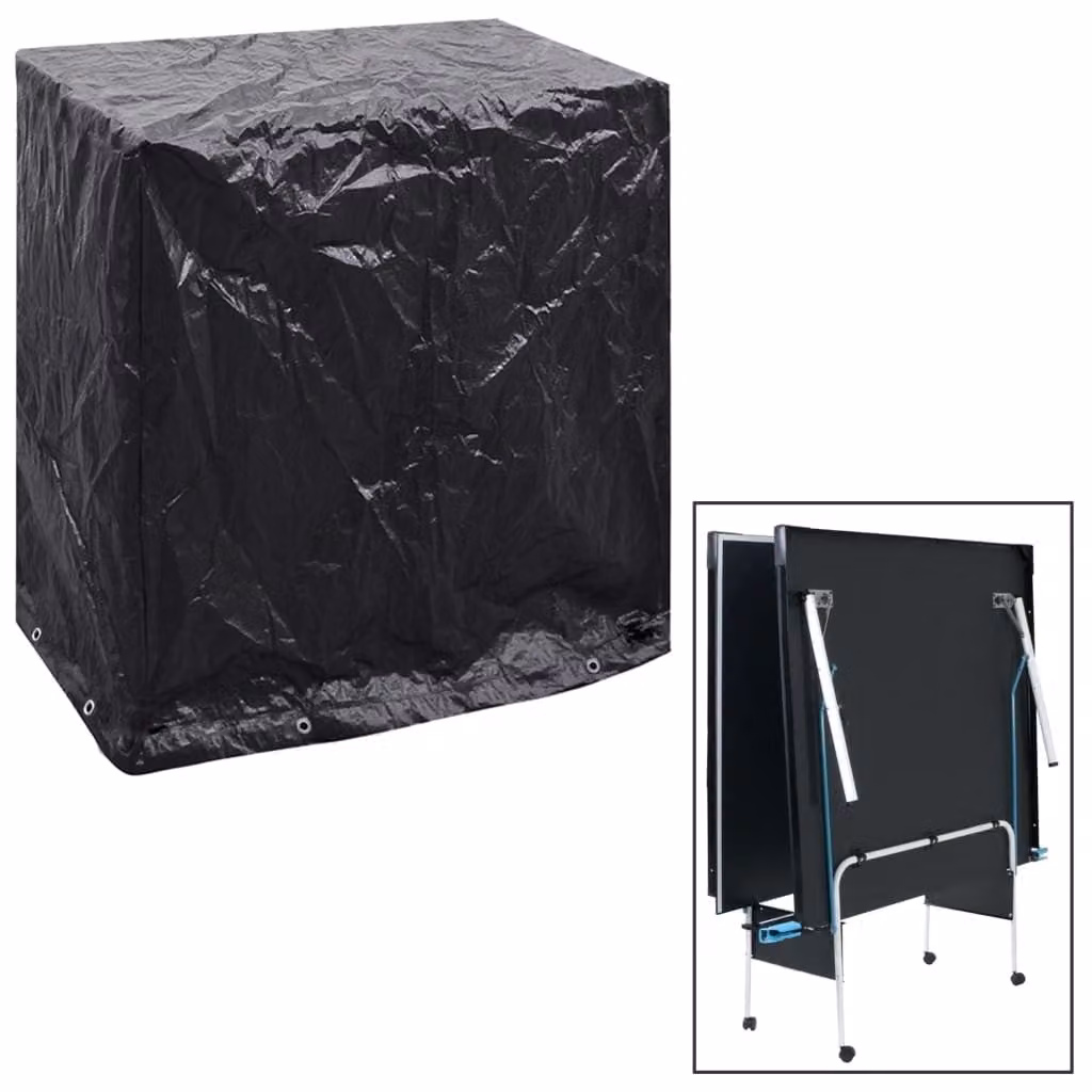Copertura per tavolo da ping pong vidaXL nera con 8 occhielli L/P/H: 160 x 55 x 182 cm – 1