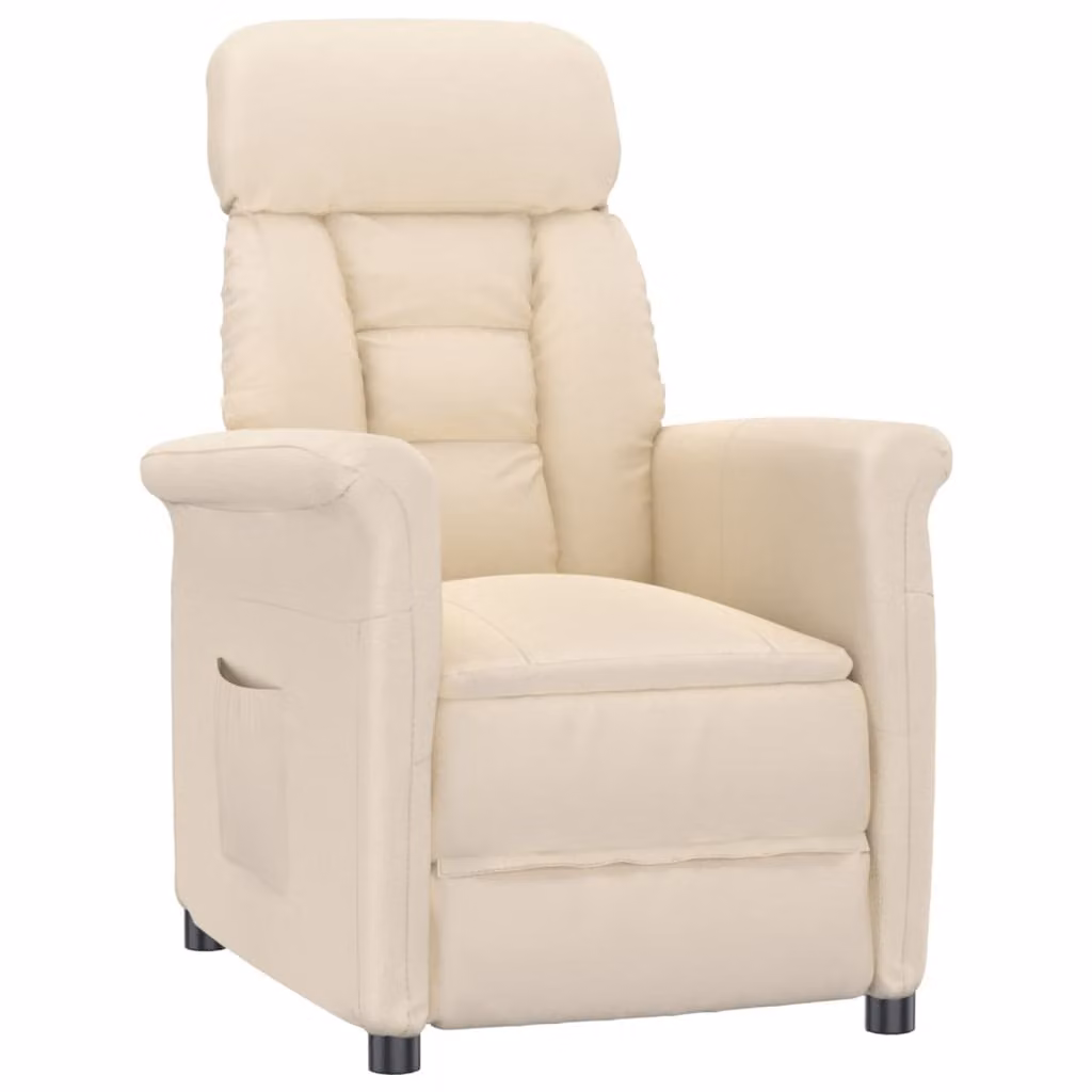 vidaXL Poltrona relax in tessuto microfibra beige
