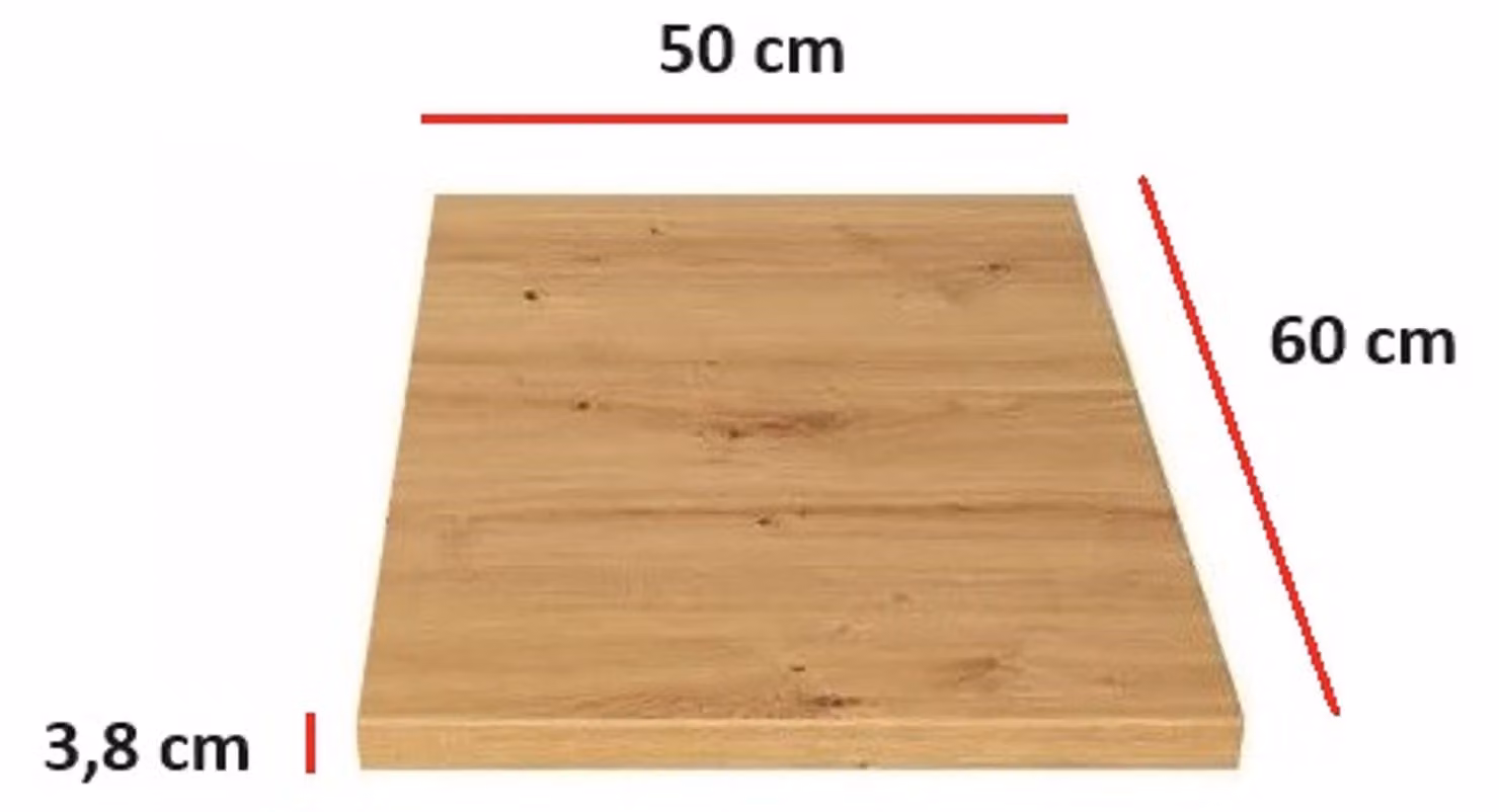 Piano di lavoro da cucina 50 cm, 38 mm, angolo cottura, blocco cucina in rovere Artisan Eko Stilo