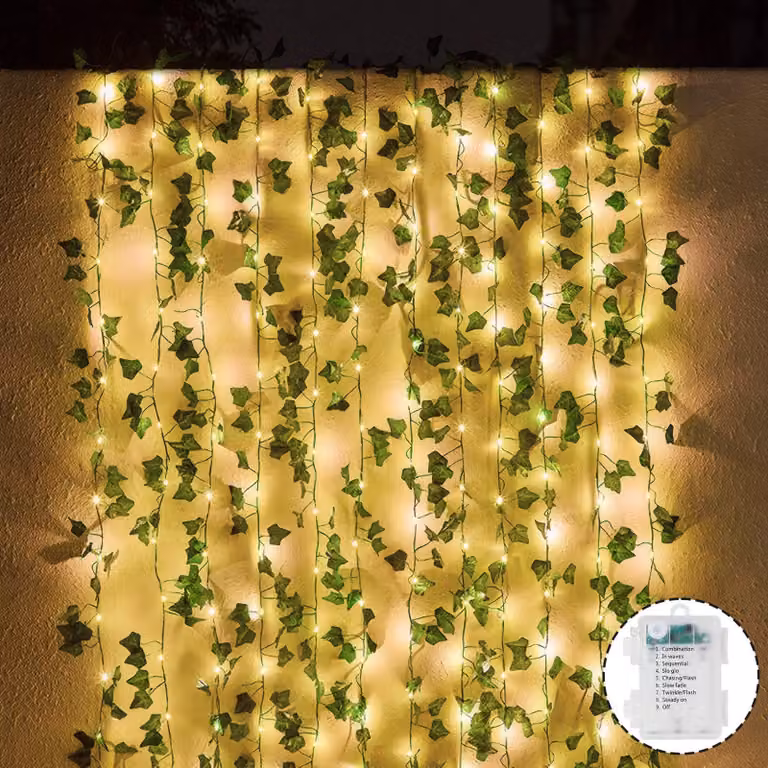 Catena luminosa a LED, 100 LED, 10 metri, alimentazione a batteria, 8 modalità, impermeabile