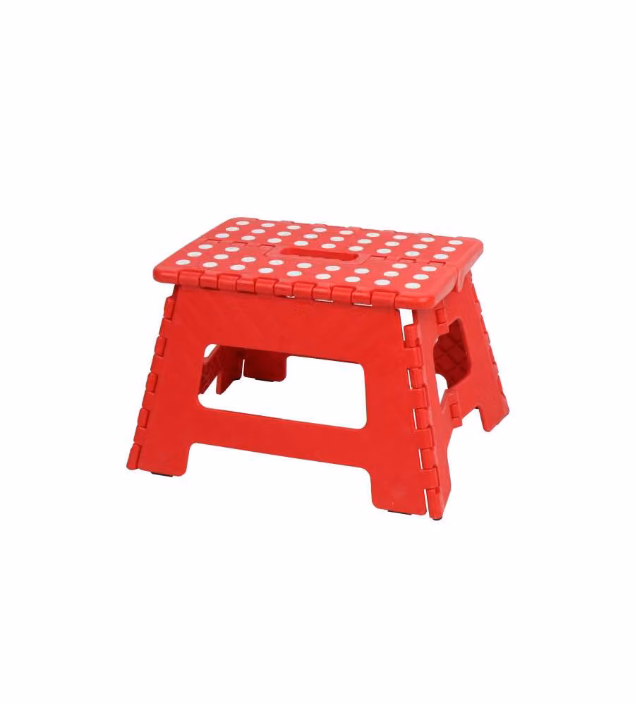 Sgabello Pieghevole in Plastica Rosso 31x22xH22 cm