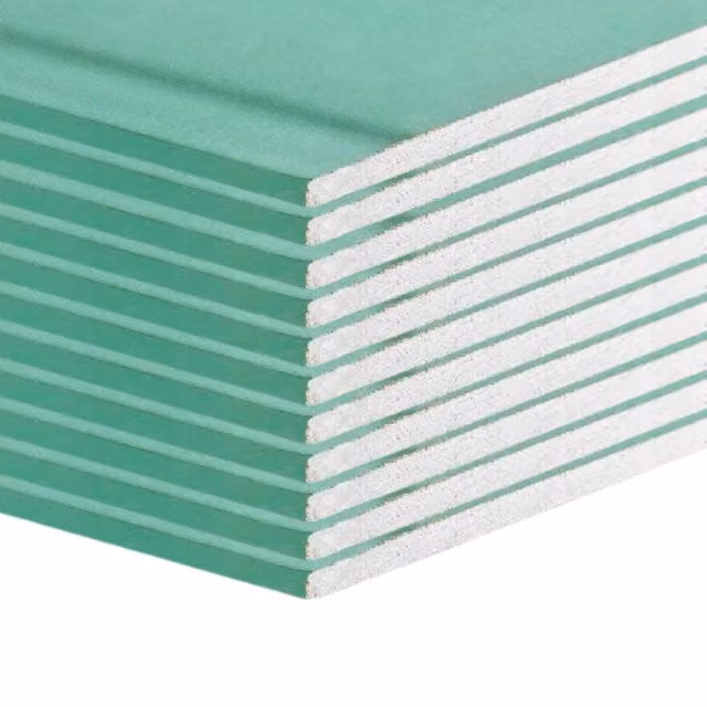 Lastre di cartongesso BA13 Fortunato resistenti all'umidità colore verde con bordo smussato, confezione da 12 pezzi, L: 120 cm, P: 200 cm, H: 1,25 cm