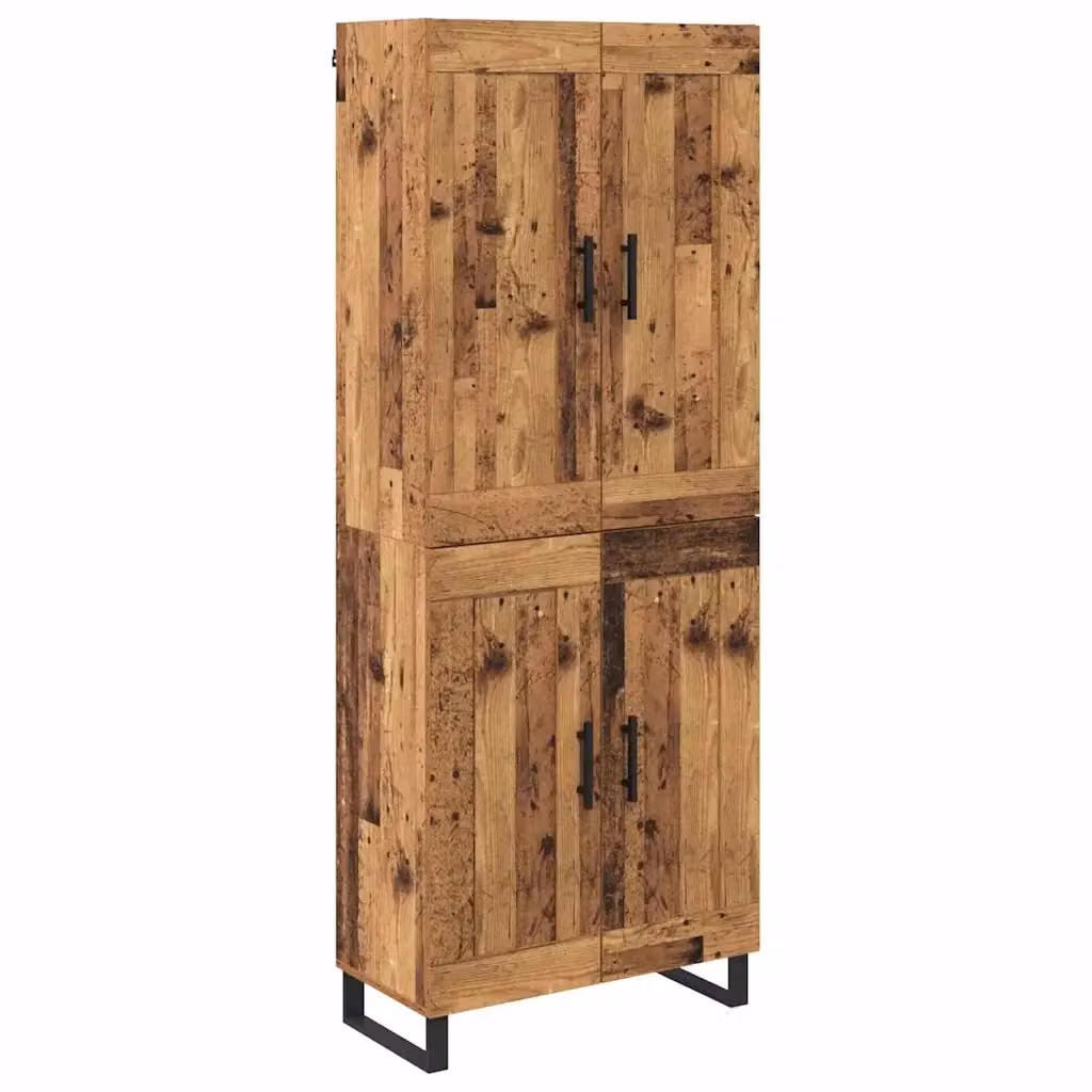 Set di 2 credenze moderne vidaXL in legno e metallo color marrone, L/P/H: 69,5 x 34 x 180 cm – 2