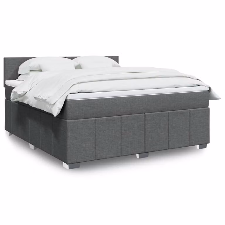 vidaXL Letto Ibrido con Materasso a Molle Insacchettate Grigio e Bianco L/P/H: 180 x 200 x 100,5 cm
