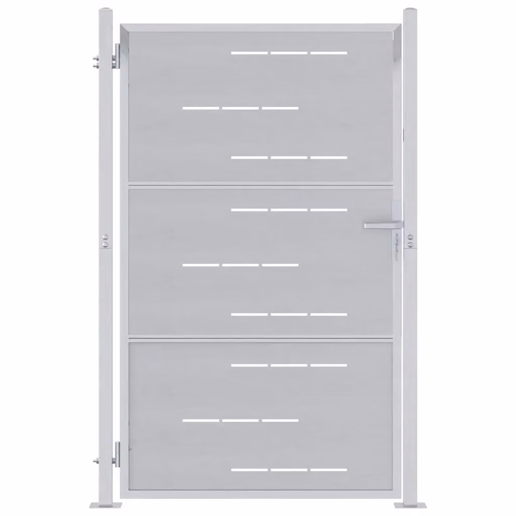 Cancello singolo da giardino vidaXL in acciaio inox color argento L: 125 cm, H: 100 cm – 2