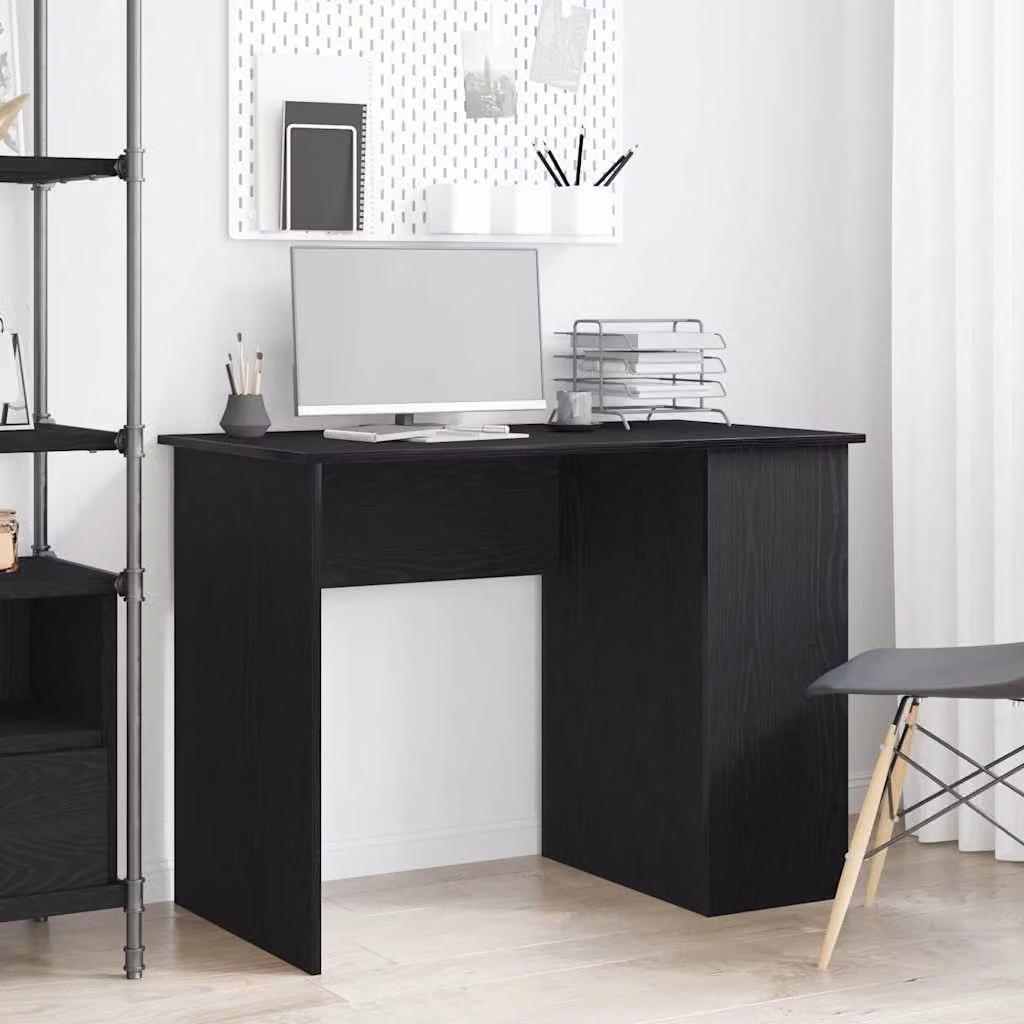Scrivania moderna vidaXL in legno Rovere e Nero, L 100 x P 55 x H 75 cm