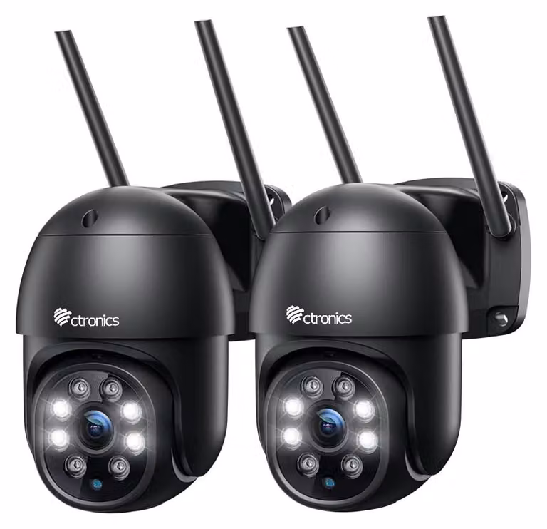 Telecamera di sicurezza esterna - Risoluzione 2,5K 4MP QHD - Wi-Fi dual-band - Visione notturna a colori - Funzione PTZ (panoramica, inclinazione e zoom)