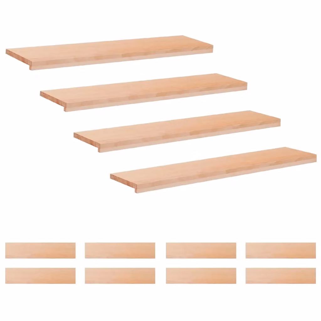 Set di 12 tappeti per scale vidaXL in effetto legno di faggio, colore beige, L 120 x P 30 x H 2 cm – 2