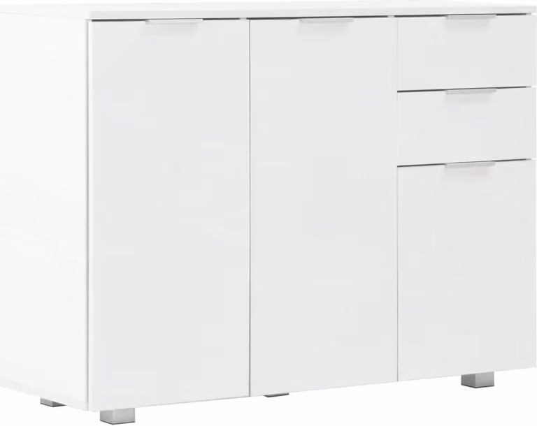 Credenza Bianco Lucido 107x35x80,5 cm