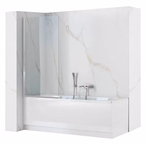 Rea - Lagos 80 Schermo Vasca Cromo, Parete Vasca Rea -lizzata In Materiale Facile Da Pulire, Spessore Vetro 5 mm 1,8x80x140cm