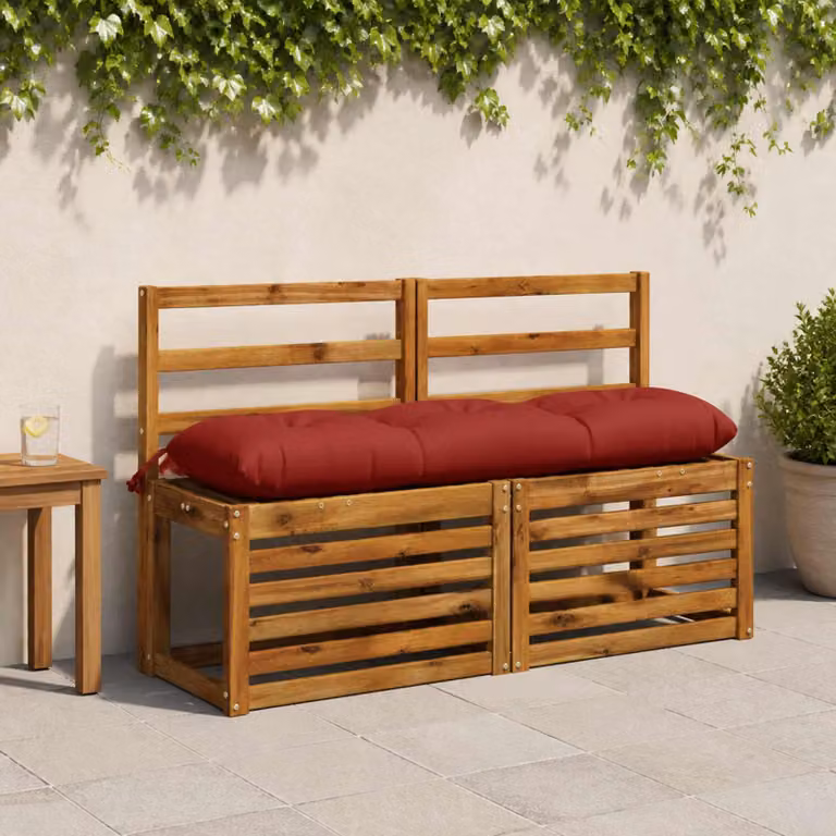 Cuscino per panchina vidaXL VIANEN rosso in poliestere con fodera rimovibile e resistente ai raggi UV L: 130 cm, P: 50 cm, H: 12 cm