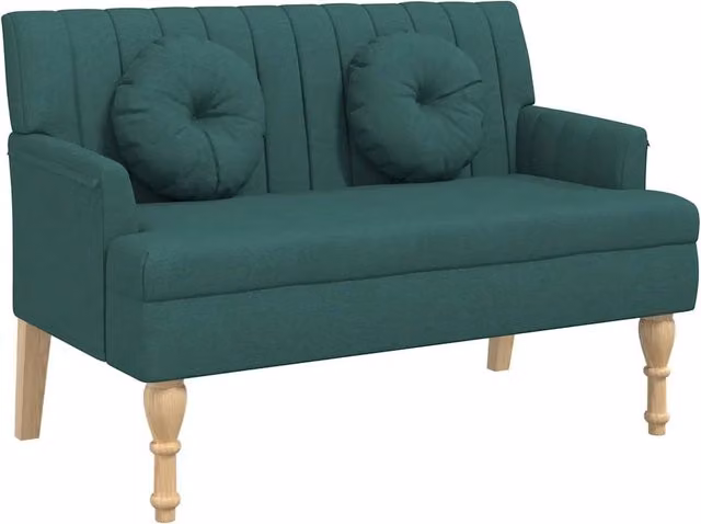 Panca con Cuscini Verde Scuro 113x64,5x75,5 cm in Tessuto CFW7915469