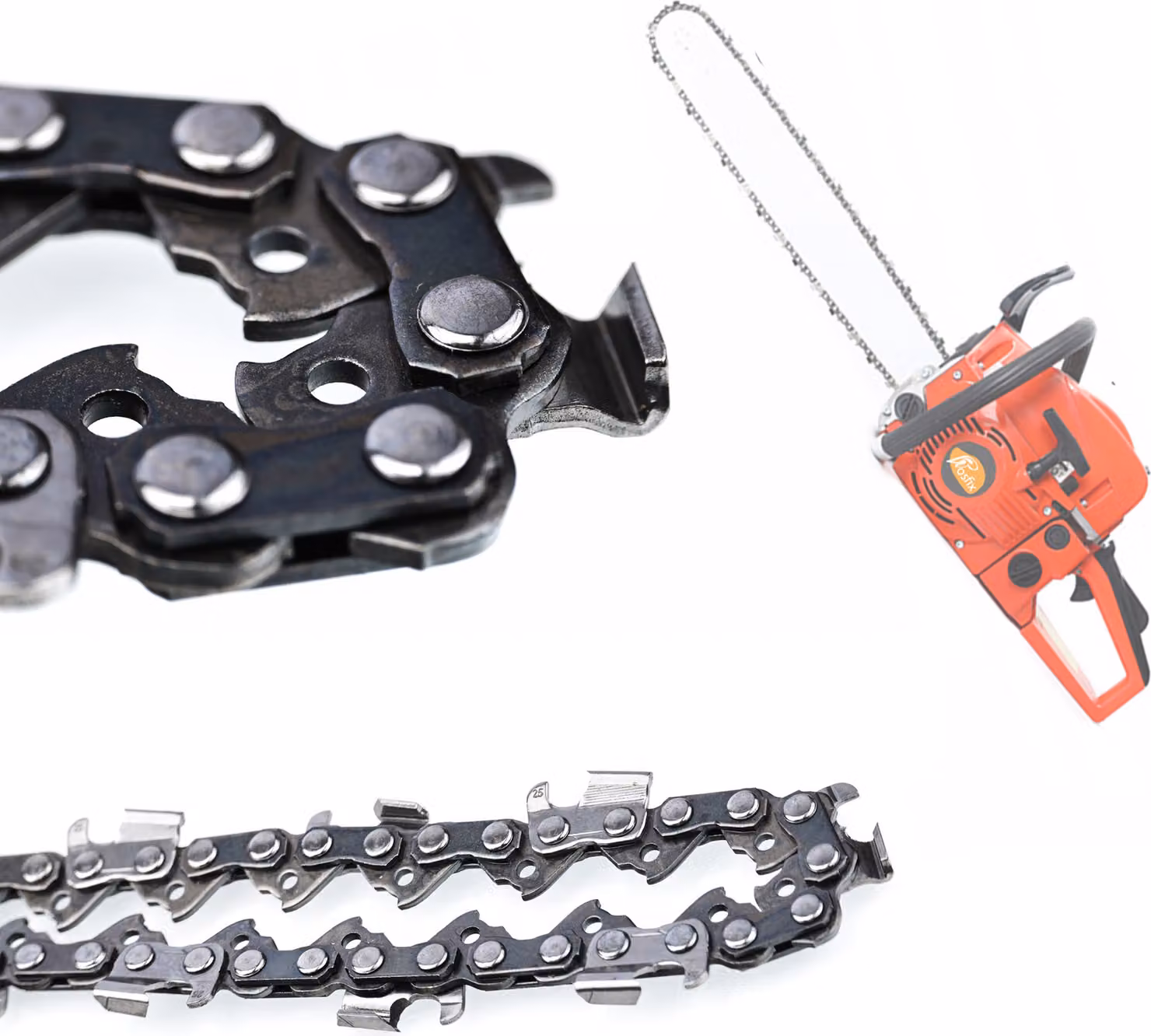 Rosfix Catena per Motosega da 16" - 64 Maglie di Trasmissione, Passo 0,325", Chiavetta da 1,3 mm | Dente semi-scalpello, Acciaio 65Mn