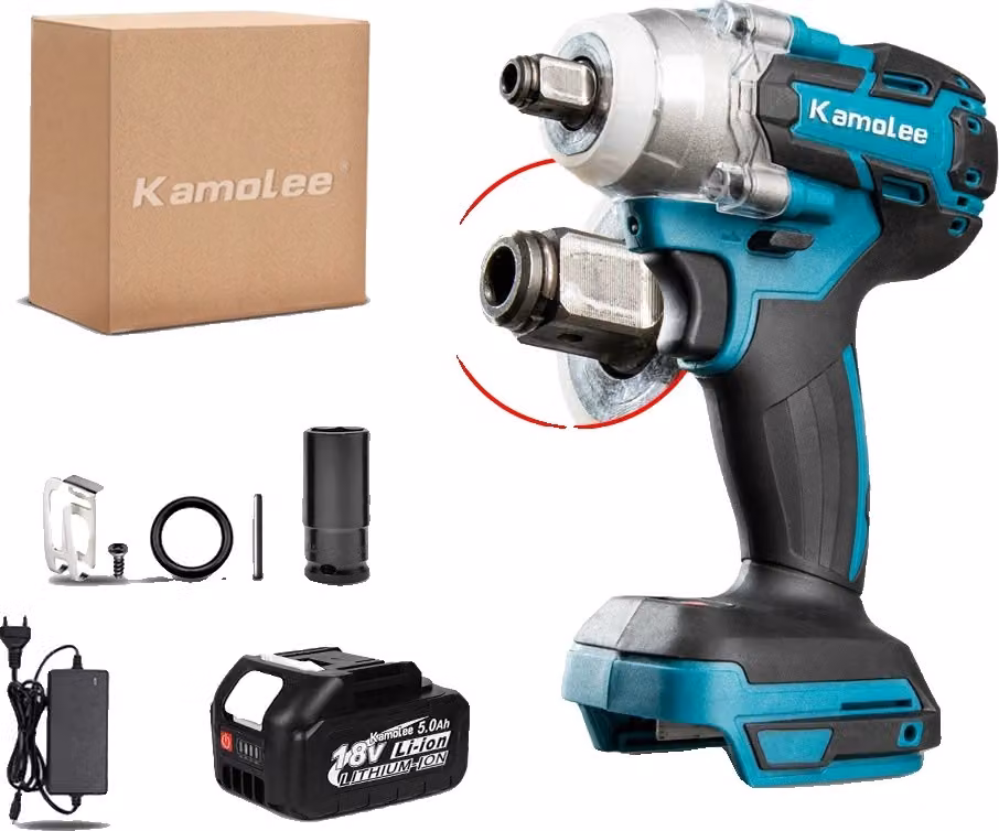 Avvitatore a impulsi elettrico Kamolee, coppia 520 N·m, batteria ricaricabile agli ioni di litio, tipo B, 1 batteria per confezione