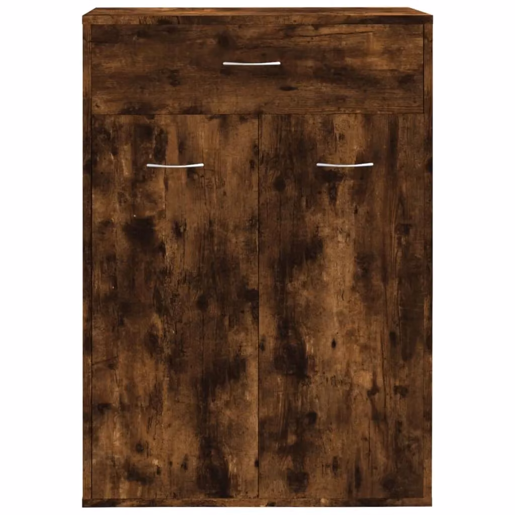 Scarpiera moderna in MDF marrone con ante a battente e ripiani interni per ingresso o soggiorno L/P/H: 60 x 35 x 84 cm – 2