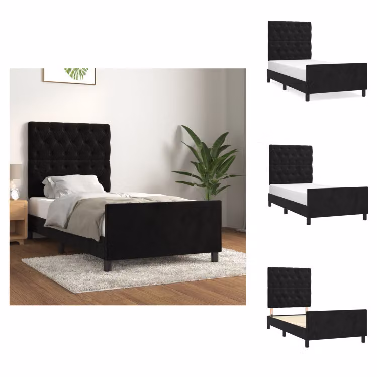 vidaXL Giroletto con testata nera 80x200 cm in velluto - Letti & reti