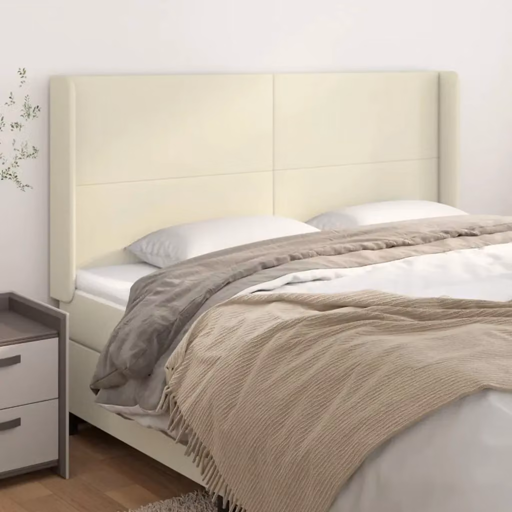 Testata ad orecchio in similpelle beige L: 163 cm, P: 16 cm, H: 118/128 cm – 2