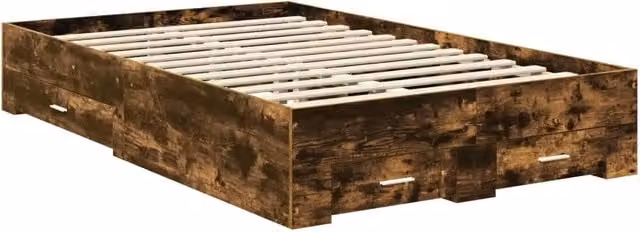 Letto matrimoniale | Letto per adulti | Struttura del letto Rovere fum¨¦ 120 x 200 cm Legno multistrato