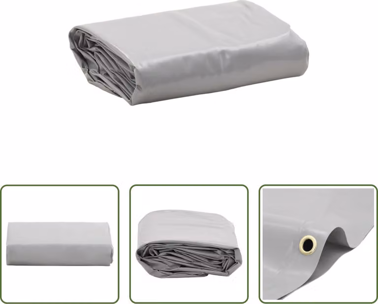 The Living Store Abdeckplane Grau 5x7 m 650 g/m²