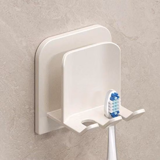 Supporti per spazzolini elettrici - Alluminio - 2 pezzi - Accessori da bagno - Senza foratura - Bianco