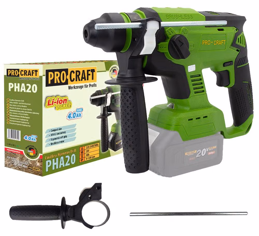 Procraft PHA20 trapano a percussione a batteria SDS-plus 20V senza batteria