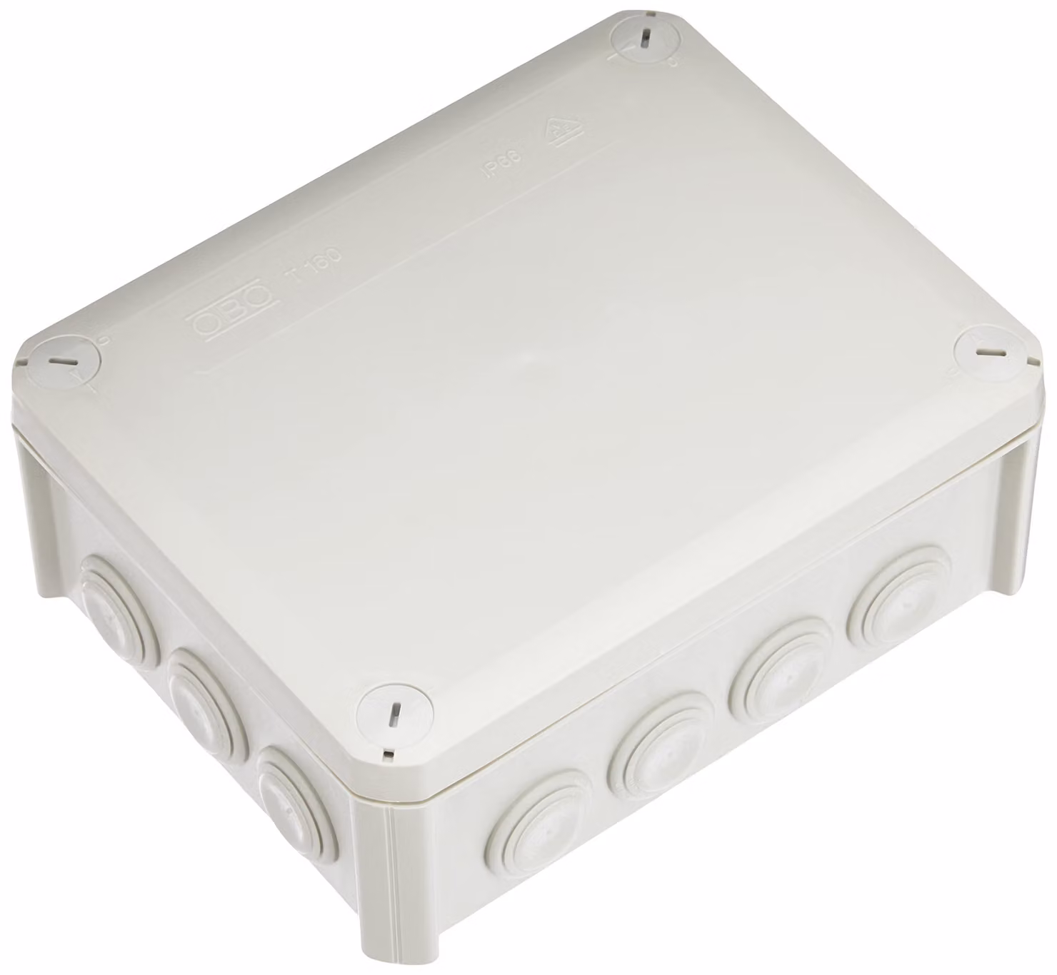 Scatola di derivazione T 160, grado di protezione IP66, dimensioni 190 x 150 x 77 mm, colore grigio chiaro
