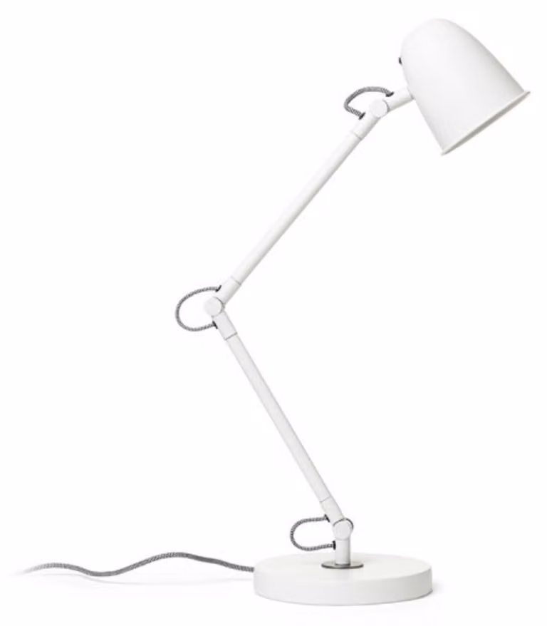 RED - DESIGN RENDL RENDL DANNY Lampada da tavolo, bianco opaco, nichel, 230 V, E14, 5 W, R14187