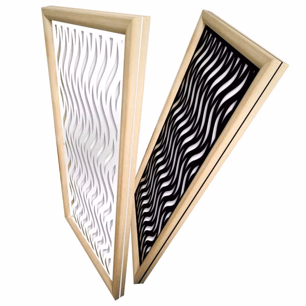VERTICALWAVES Moduli Decorativi in Legno e PVC Nero L: 73 cm, H: 148 cm, P: 64 cm – 2
