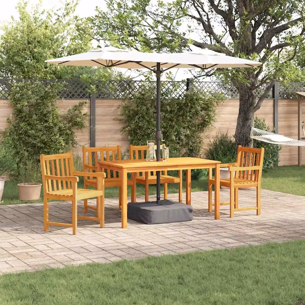 Set da pranzo per giardino vidaXL in legno di acacia marrone, 5 pezzi