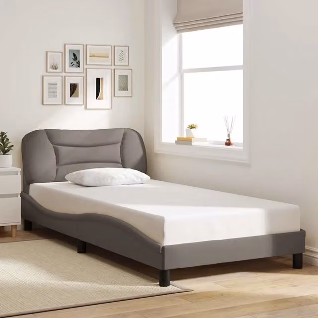 Giroletto senza materasso Hvar vidaXL in tessuto tortora L/P/H: 100 x 200 cm