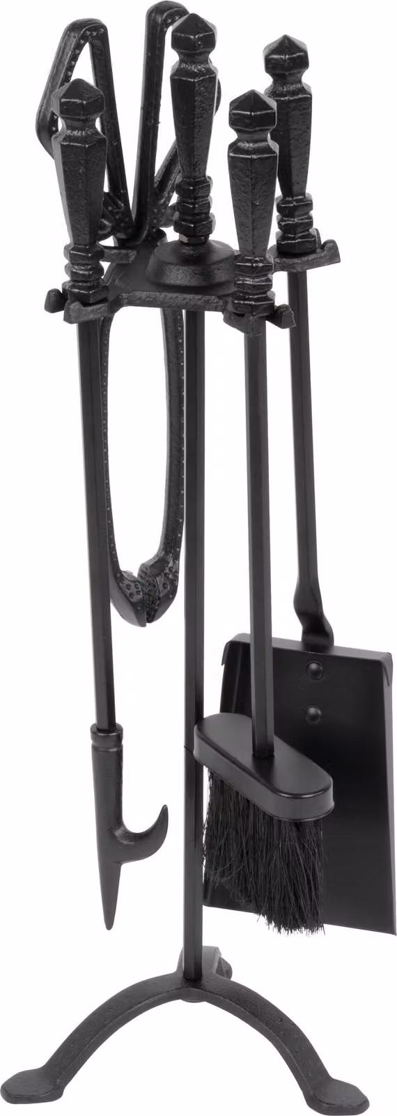 Set di attrezzi Homefire FT24B, per camino, 4 pezzi, nero, 60 cm