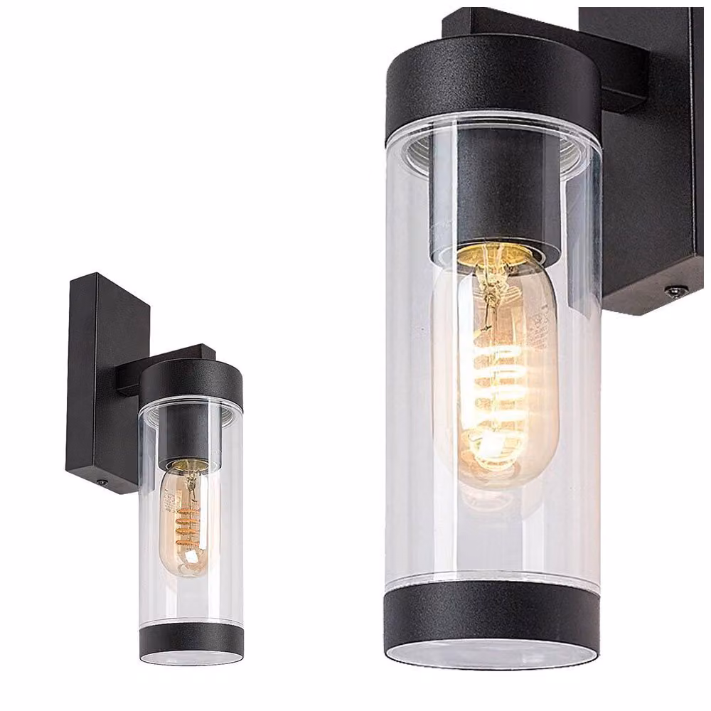 Rabalux 7386 Lampada da parete per esterni Kolta, E27, alluminio, nero, rotonda, moderna, IP44, ø75mm