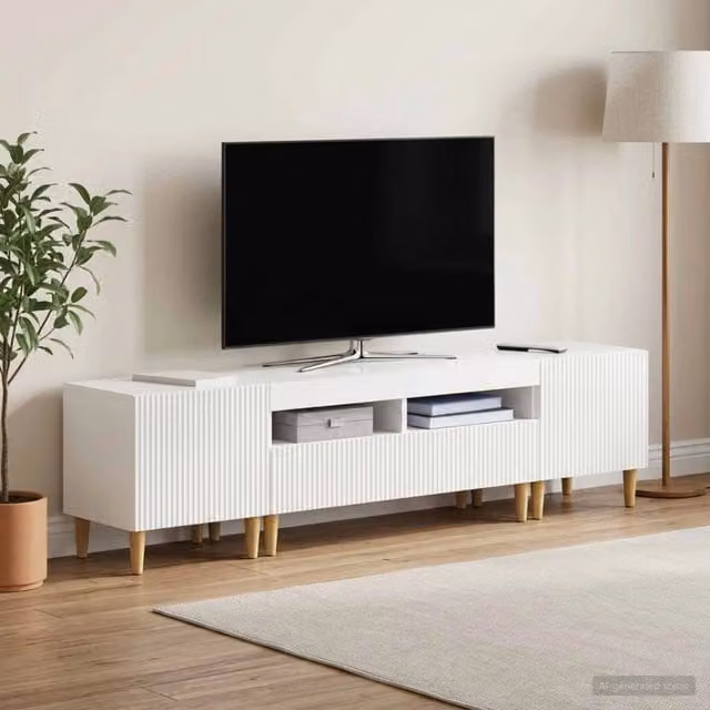 Mobile TV LED a 3 pezzi ARNHEM 3 pz Bianco Lucido 3416600