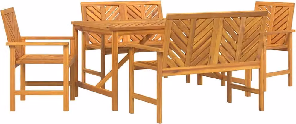 Set da Pranzo per Giardino 5 pcs Marrone
