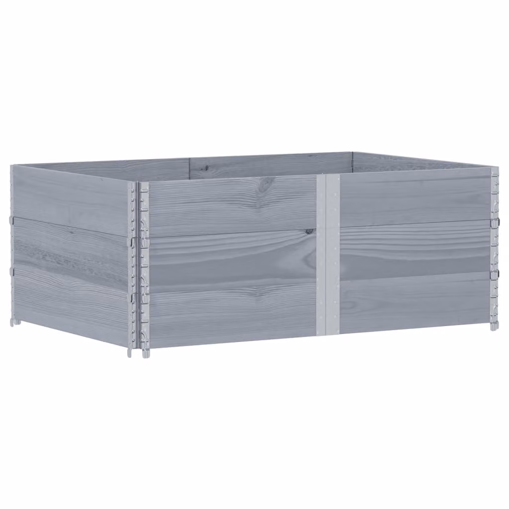 Paretali per Pallet 3pz Grigi 150x100cm Legno Massello di Pino