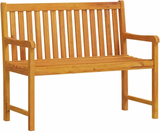 Panchina da giardino in legno di acacia marrone con braccioli L: 110 cm – 1