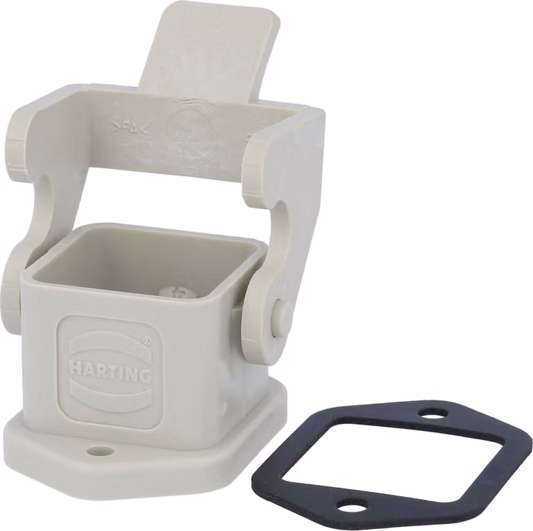HARTING Han 3A, alloggiamento di montaggio rettangolare con 1 staffa, 1 staffa di bloccaggio in plastica - 1 pezzo